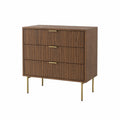 Kommode Walnussholz Braun Stahlbeine 80x40x90cm