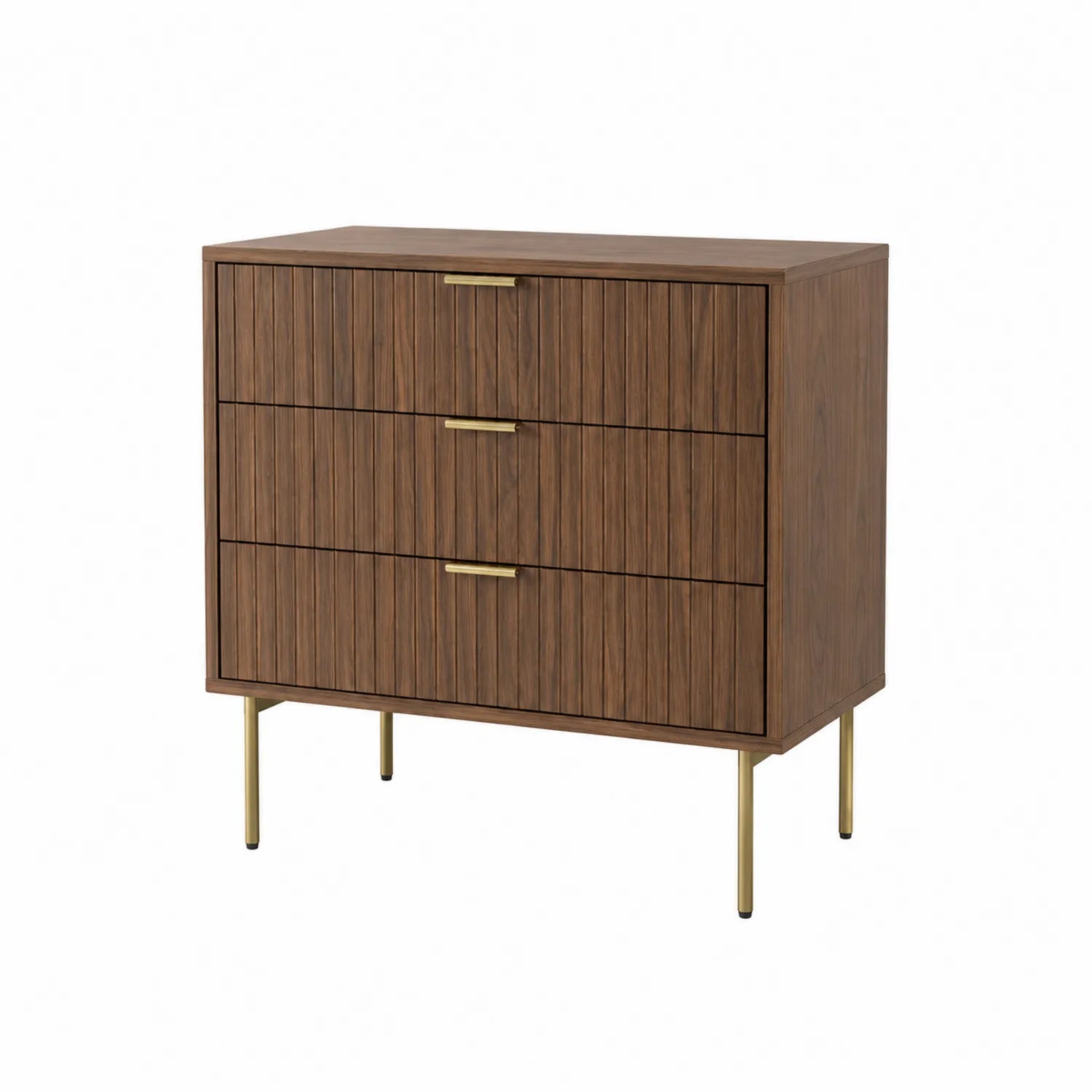 Kommode Walnussholz Braun Stahlbeine 80x40x90cm
