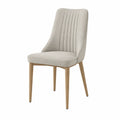 Esszimmerstuhl aus Stoff Beige mit Holzbeinen