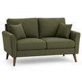 2-Sitzer Sofa Leinenmischgewebe Olivgrün 160cm