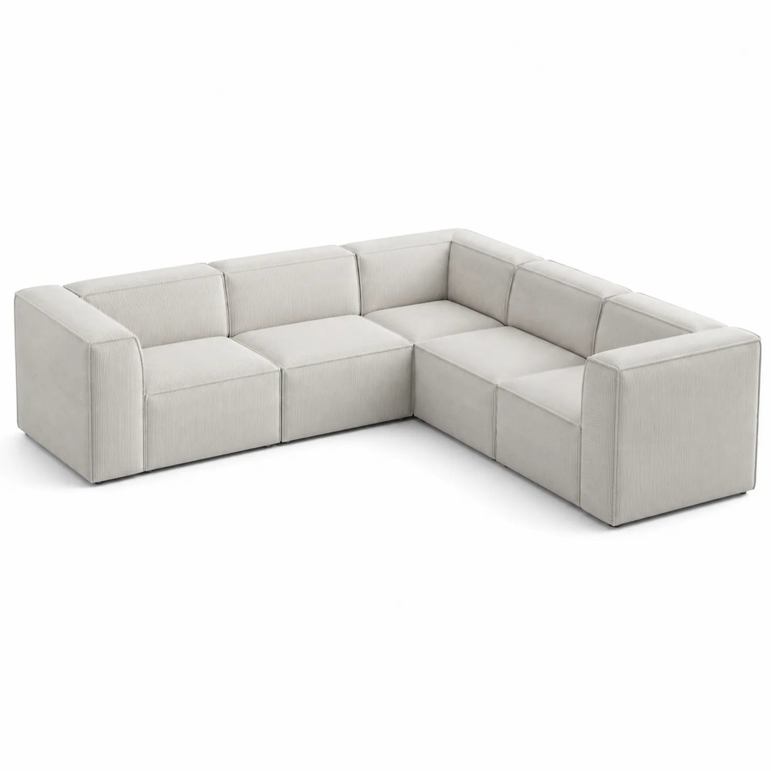 Modulares Ecksofa aus Cordstoff Beige 287x225cm