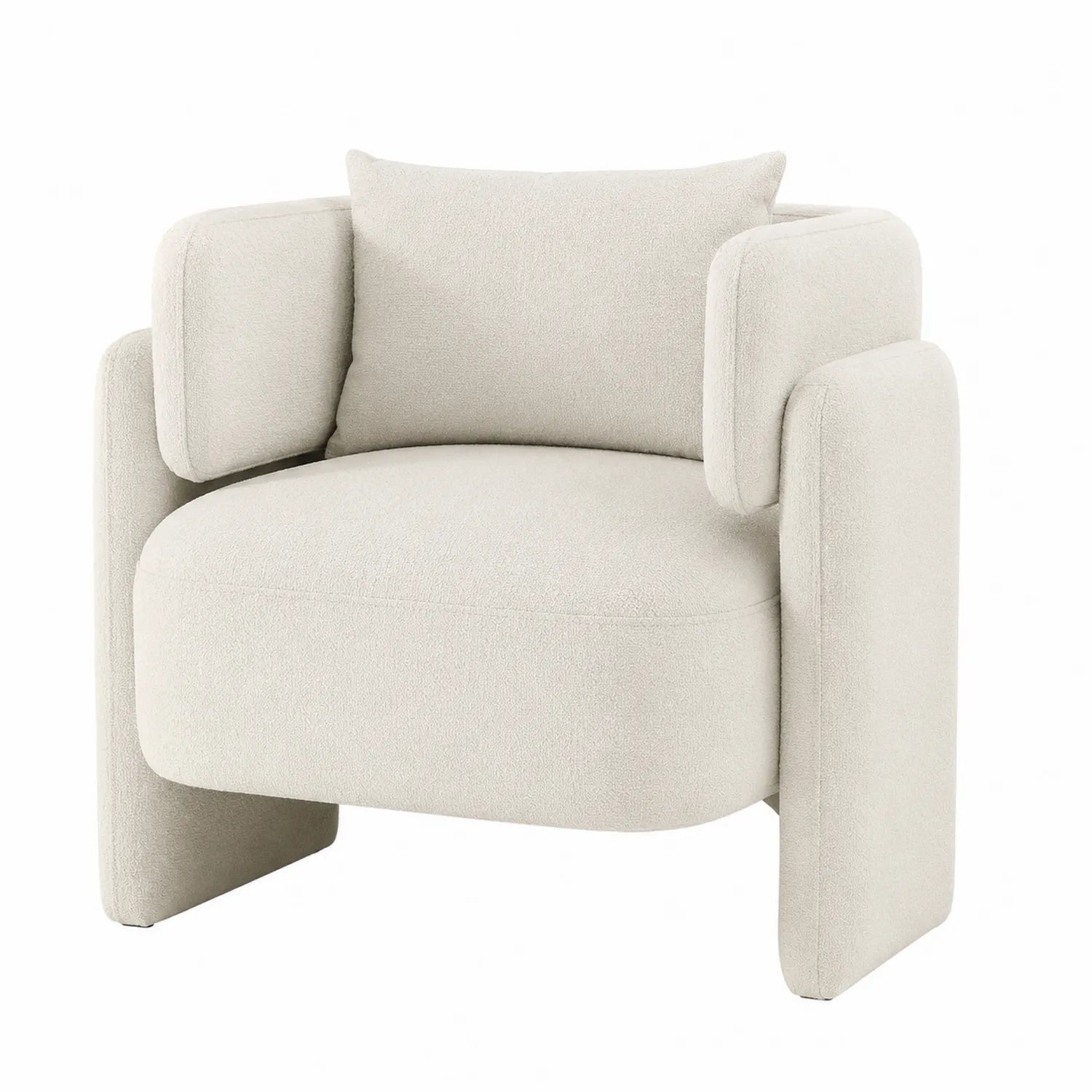 Sessel Bouclé Creme 80x76x75 cm