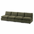 Modulares 4-Sitzer Sofa aus Polyestergewebe in Olivgrün