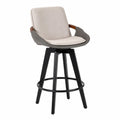 Barhocker mit Stoffbezug und Metallrahmen Beige