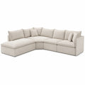 Modulares Ecksofa mit Leinenbezug Beige 300x200x90 cm