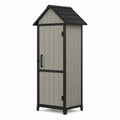 Garten Aufbewahrungsschrank Kunststoff Grau/Schwarz 70x50x190 cm