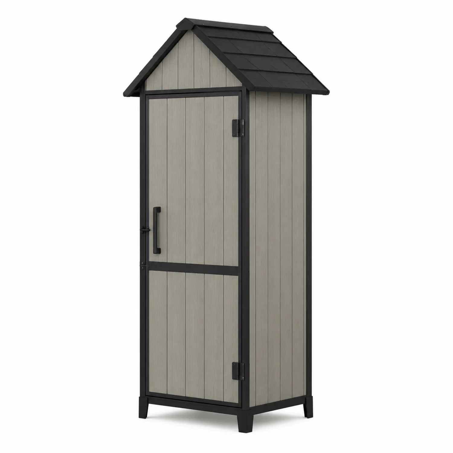 Garten Aufbewahrungsschrank Kunststoff Grau/Schwarz 70x50x190 cm