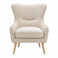 Sessel Beige mit Holzbeinen