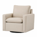 Drehbarer Lederstuhl Beige 80x85x75cm