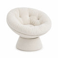 Runder Sessel aus Stoff in Beige