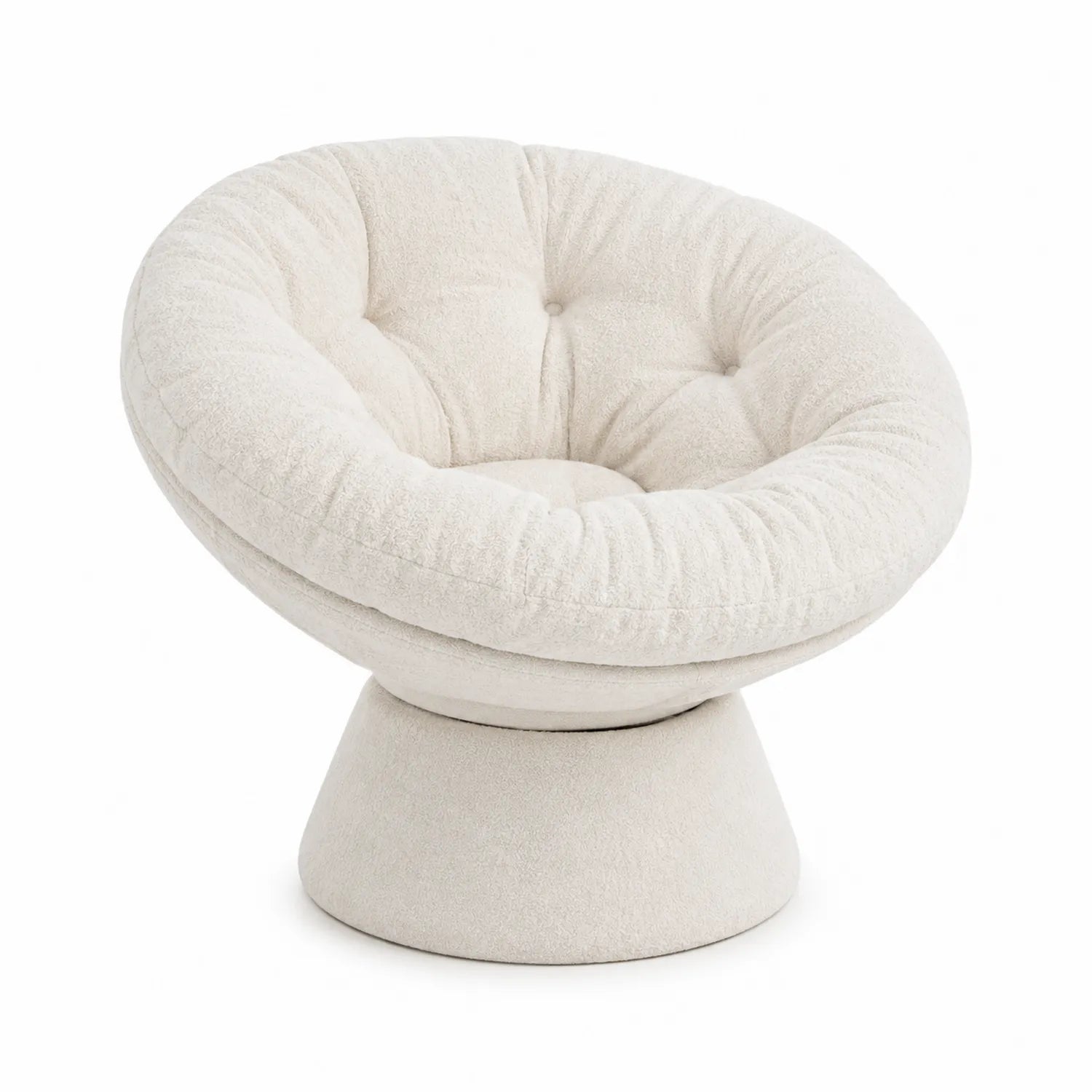 Runder Sessel aus Stoff in Beige