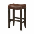 Hocker Holzrahmen mit braunem Kunstleder 75cm