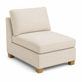 Eckmodul Sofa Stoff Beige mit Kiefernholzrahmen