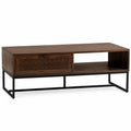 Holz-Metall-TV-Tisch Dunkelbraun/Schwarz