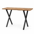 Konsolentisch Eiche Massivholz Metall Schwarz 120x40x75 cm