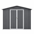 Metall Gerätehaus Verzinkter Stahl Dunkelgrau 213cm x 127cm x 185cm