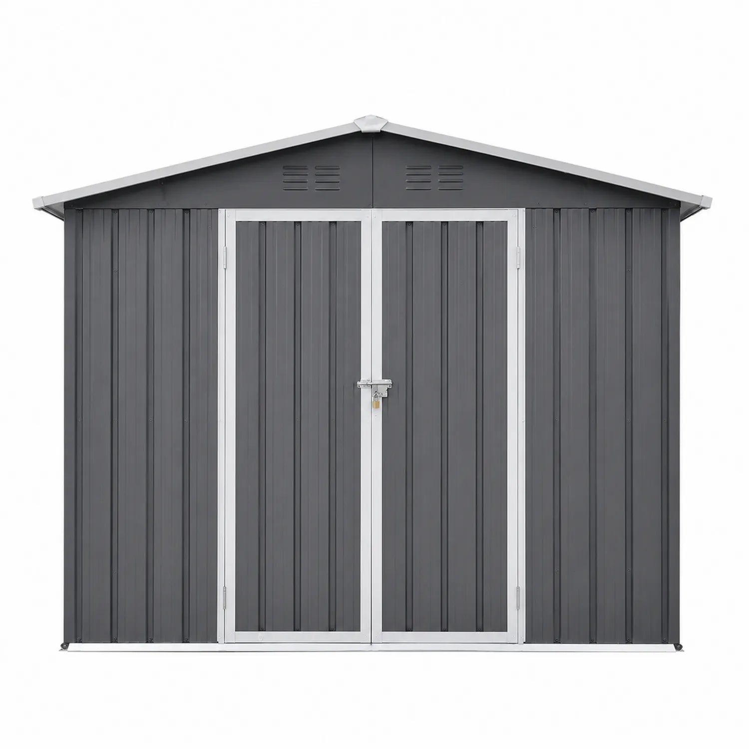 Metall Gerätehaus Verzinkter Stahl Dunkelgrau 213cm x 127cm x 185cm