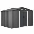 Metall Gartenhaus aus verzinktem Stahl Grau 213x127x185cm