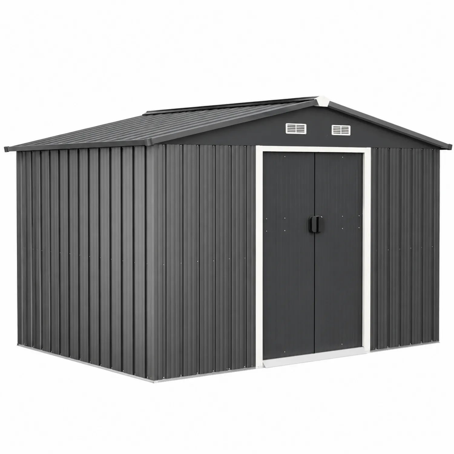 Metall Gartenhaus aus verzinktem Stahl Grau 213x127x185cm