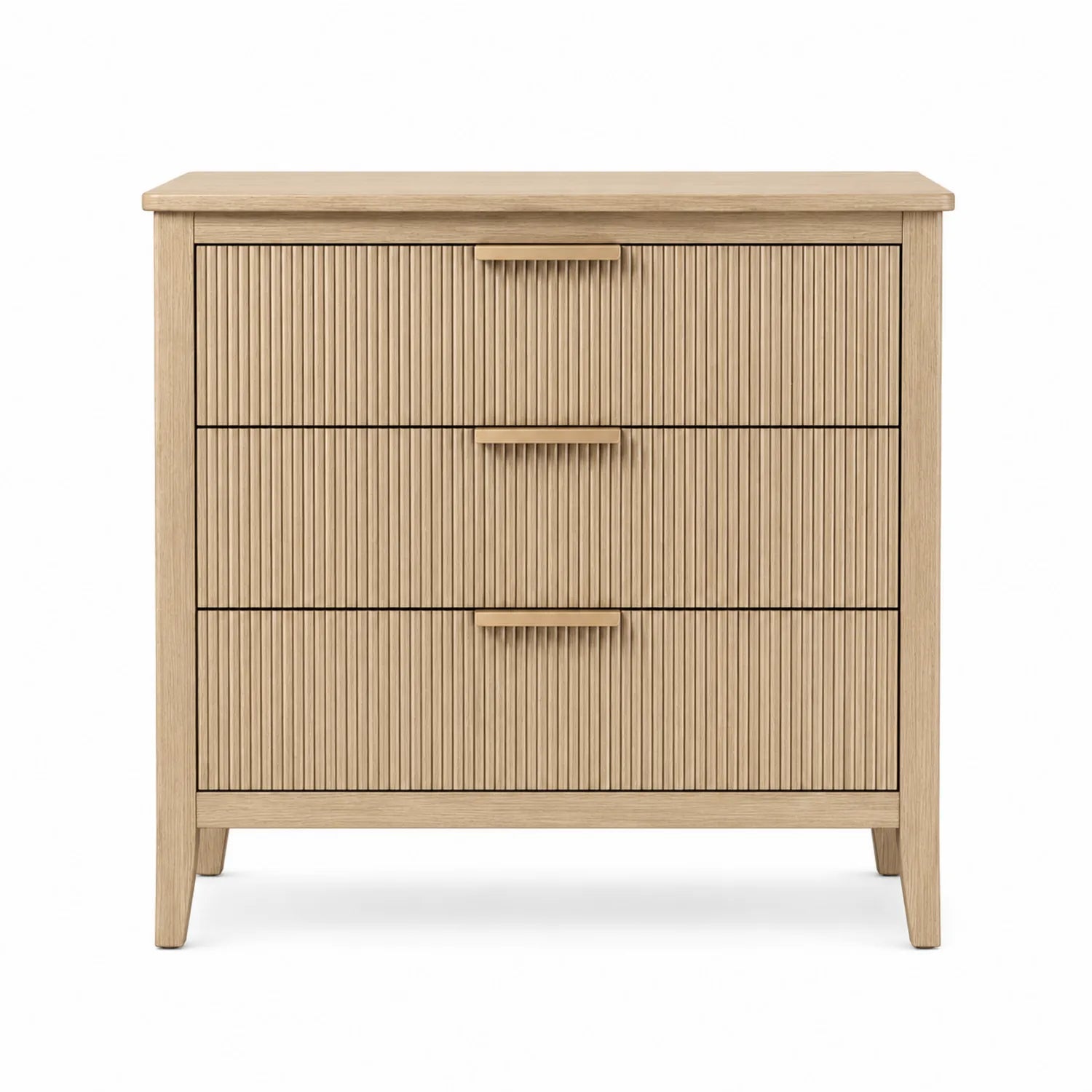 Kommode aus Eichenholz mit 3 Schubladen, Beige