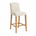 Barhocker Holz Baumwolle Beige 104 cm