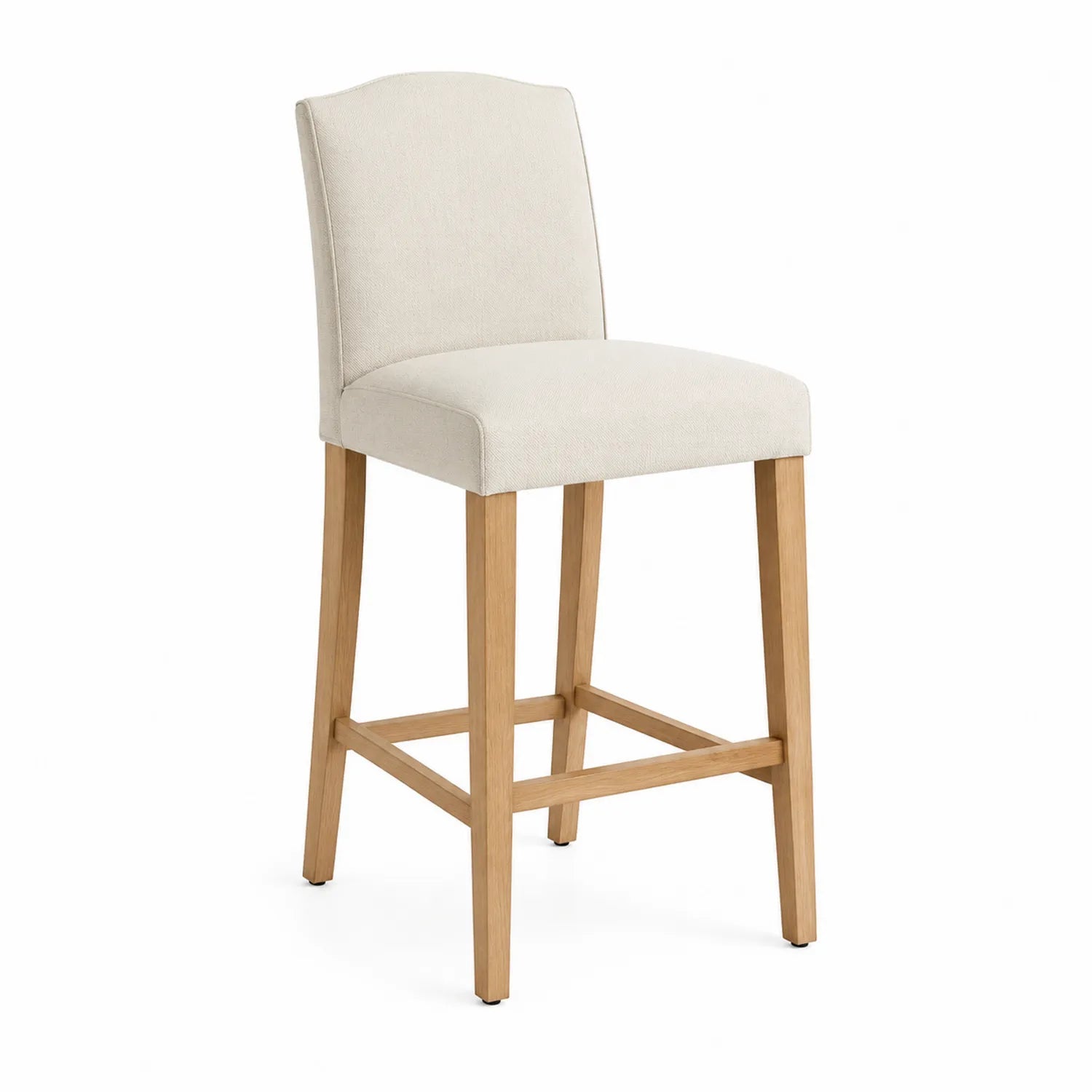 Barhocker Holz Baumwolle Beige 104 cm