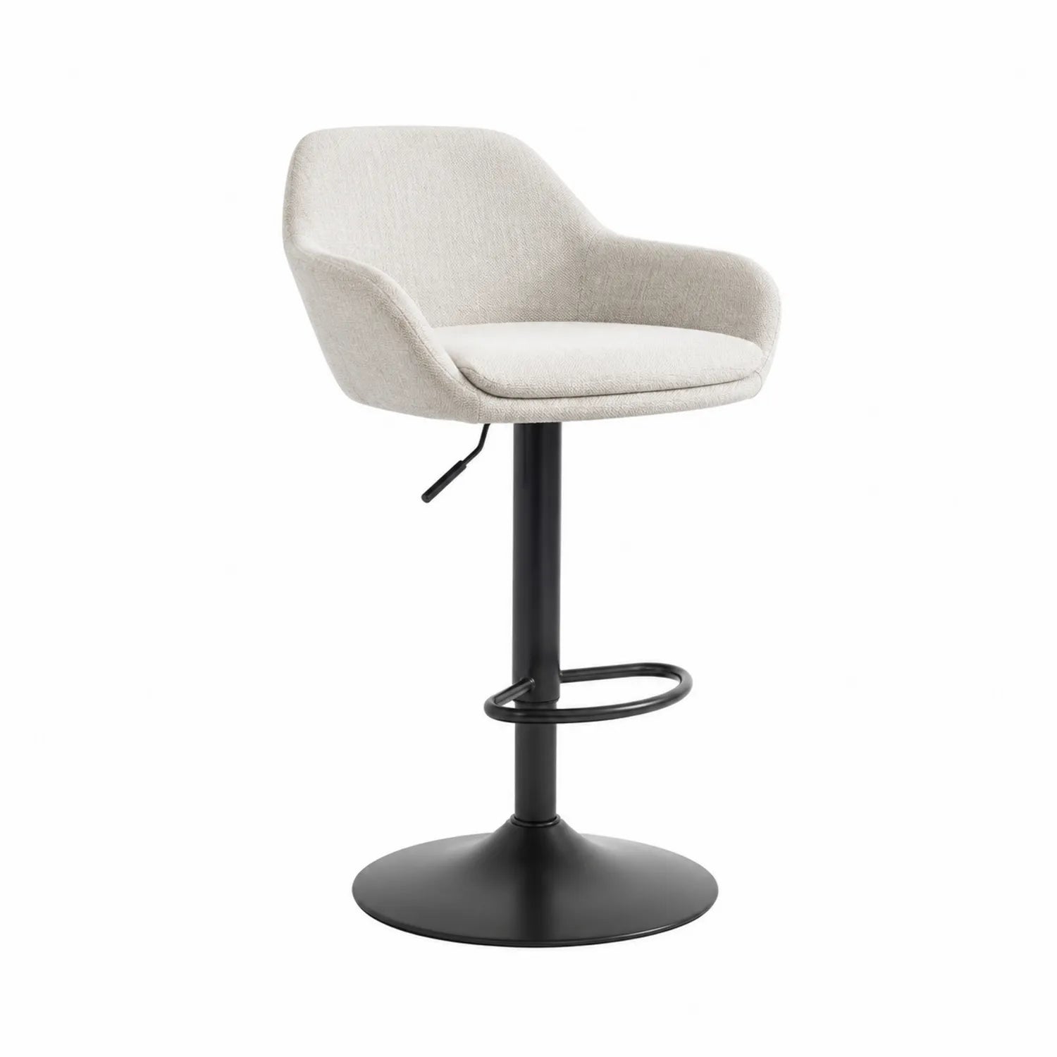 Leinen Barhocker Beige mit Metallrahmen