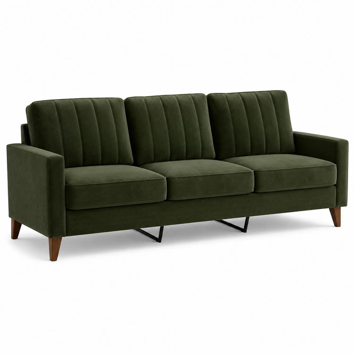 3-Sitzer Sofa Samt Dunkelgrün
