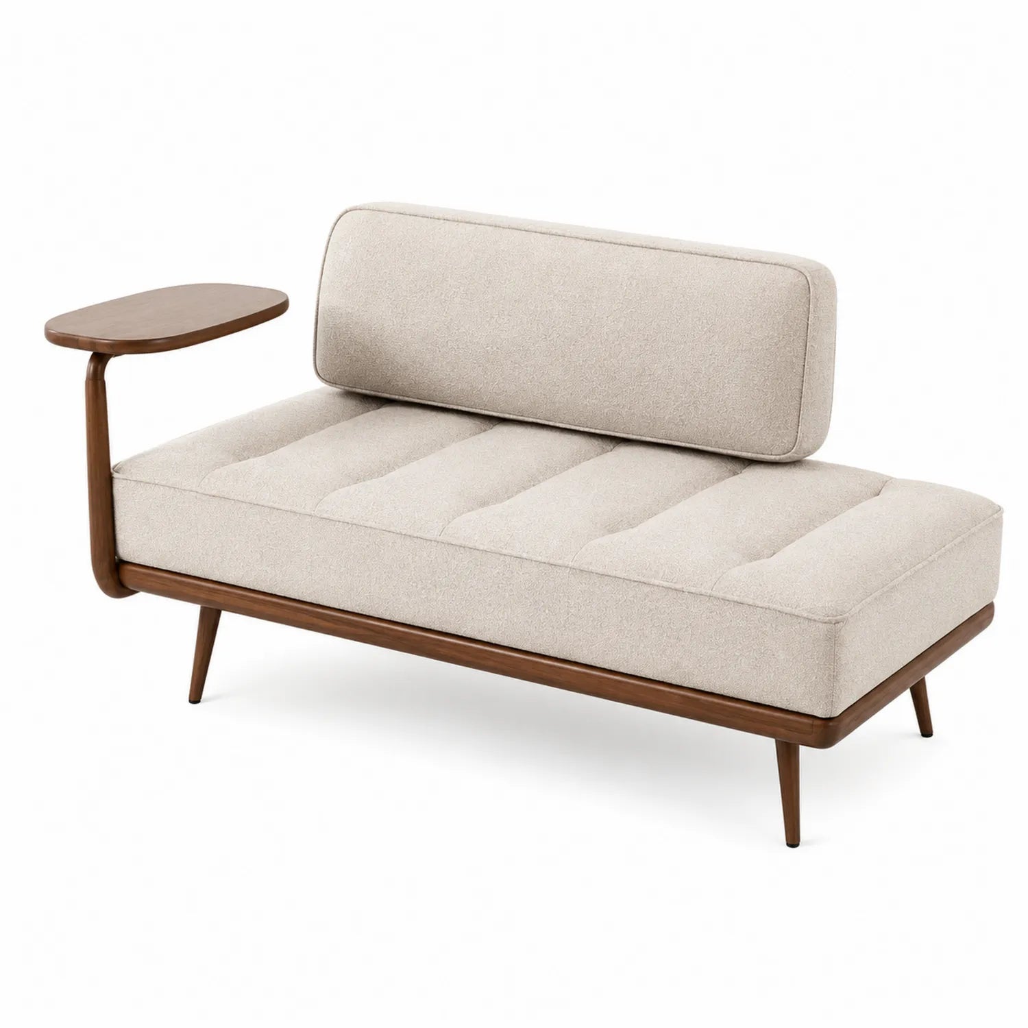 Chaiselongue aus Polyester mit Holztisch und Rückenlehne