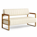 2-Sitzer Sofa mit PU-Leder und goldenem Metallrahmen, 150x75x80 cm