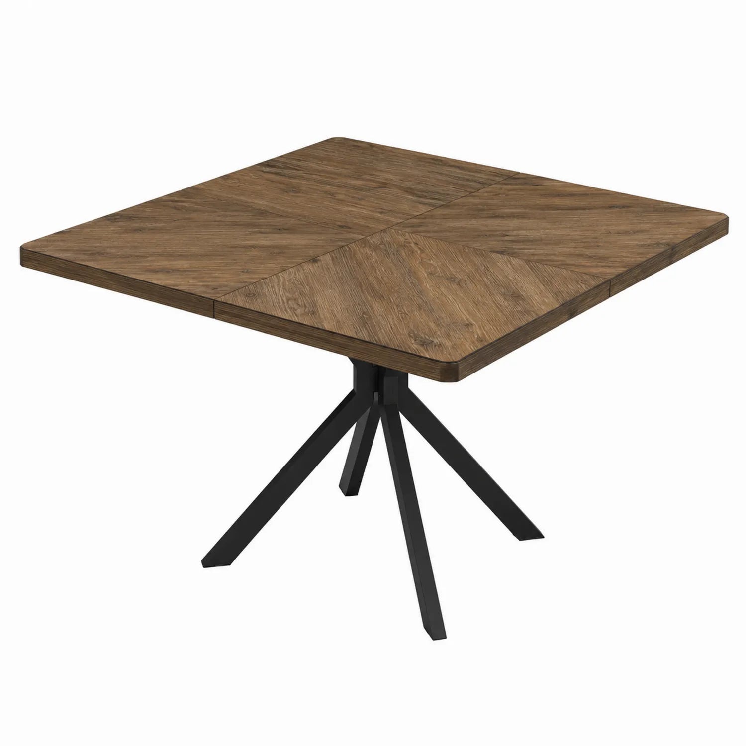 Quadratischer Tisch aus Holz mit Metallbeinen