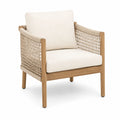 Teakholzstuhl mit Polyesterseil in Beige