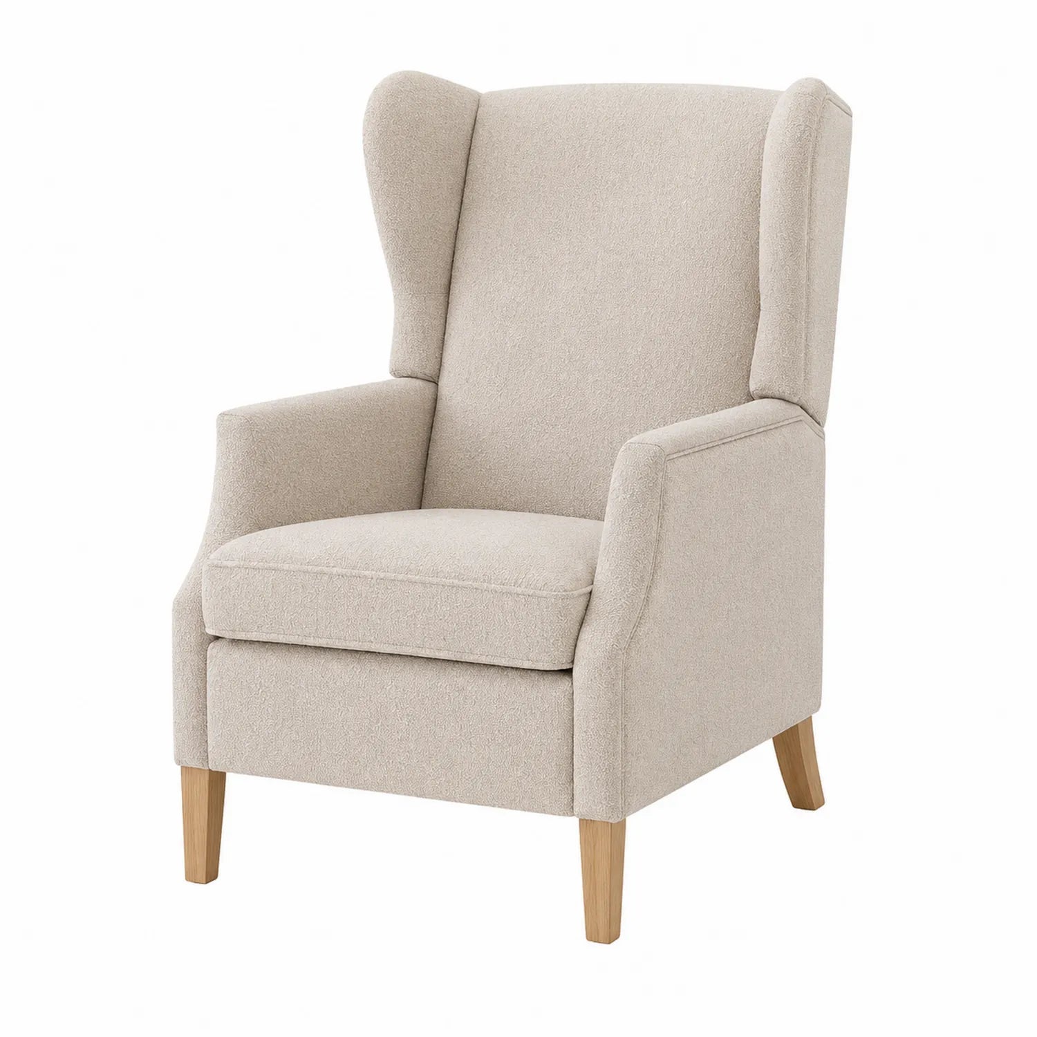 Ohrensessel mit Stoffbezug Beige
