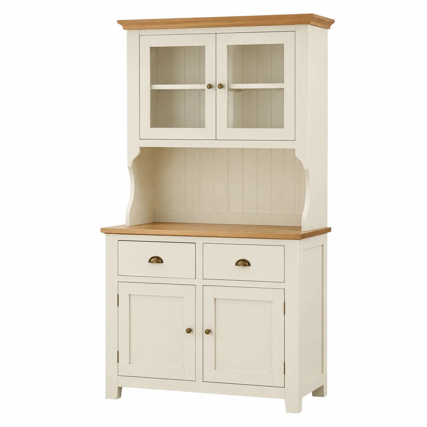 Buffet Hochkommode Holz Weiß Eiche 200x100x45 cm