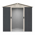 Metall-Gerätehaus verzinkter Stahl Anthrazit 194 x 121 x 181 cm