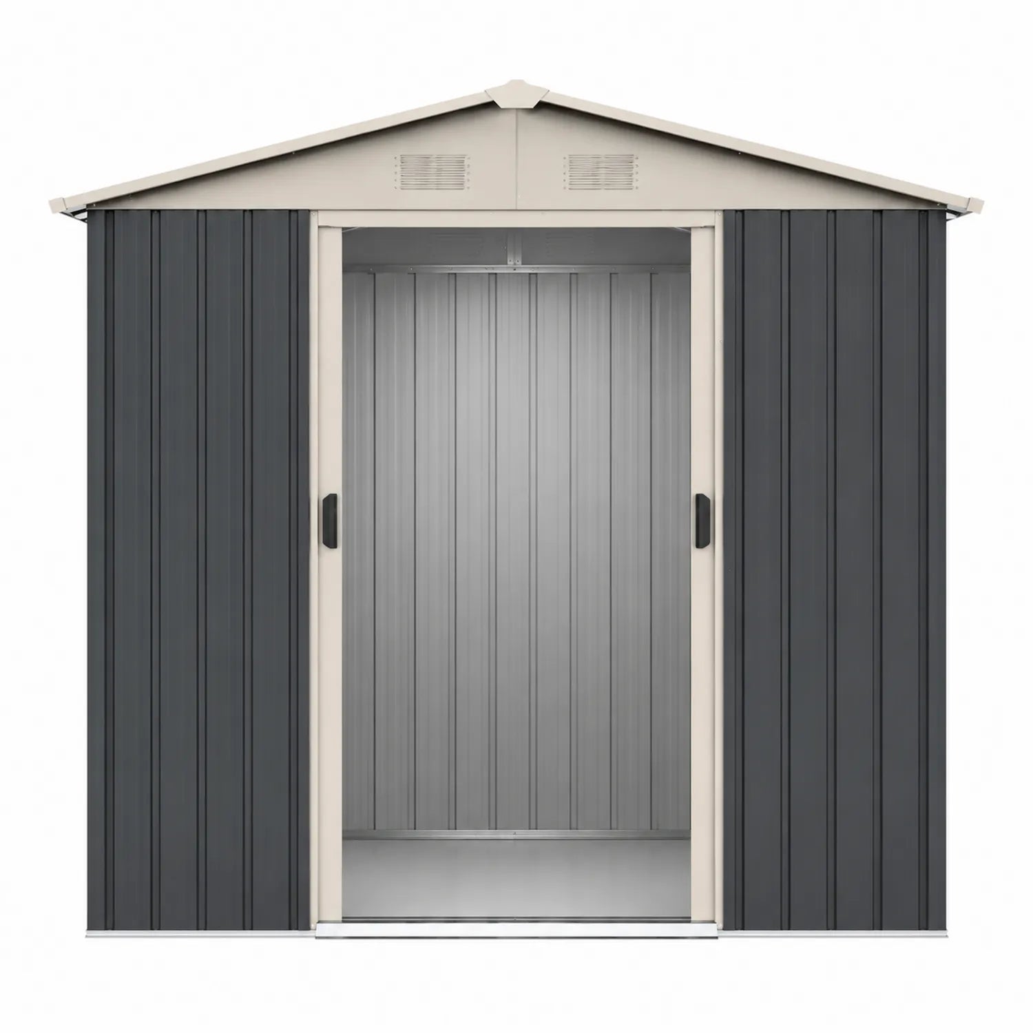 Metall-Gerätehaus verzinkter Stahl Anthrazit 194 x 121 x 181 cm