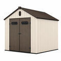 Gartenhaus Kunststoff Beige/Braun Doppeltür