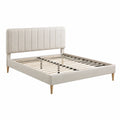 Doppelbett Stoff Beige 200x160 cm Holz