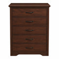 Kommode Holz Braun mit 5 Schubladen 90x45x120 cm