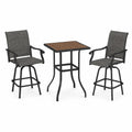 Gartenmöbel-Set aus Metall und Textilene, Schwarz/Grau