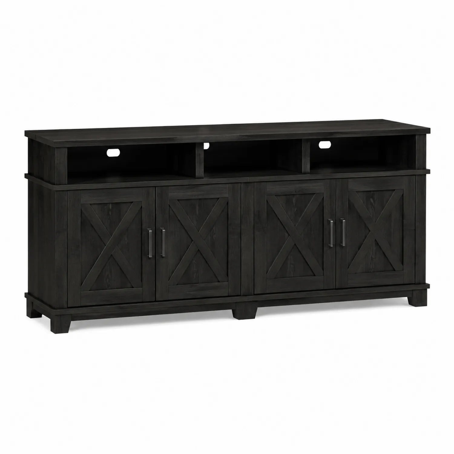 TV-Schrank Holz Schwarz 152x40x76 cm