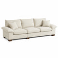3-Sitzer Sofa Stoff Beige mit Kissen