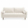 Dreisitzer Sofa Stoff Beige mit Kissen 200cm