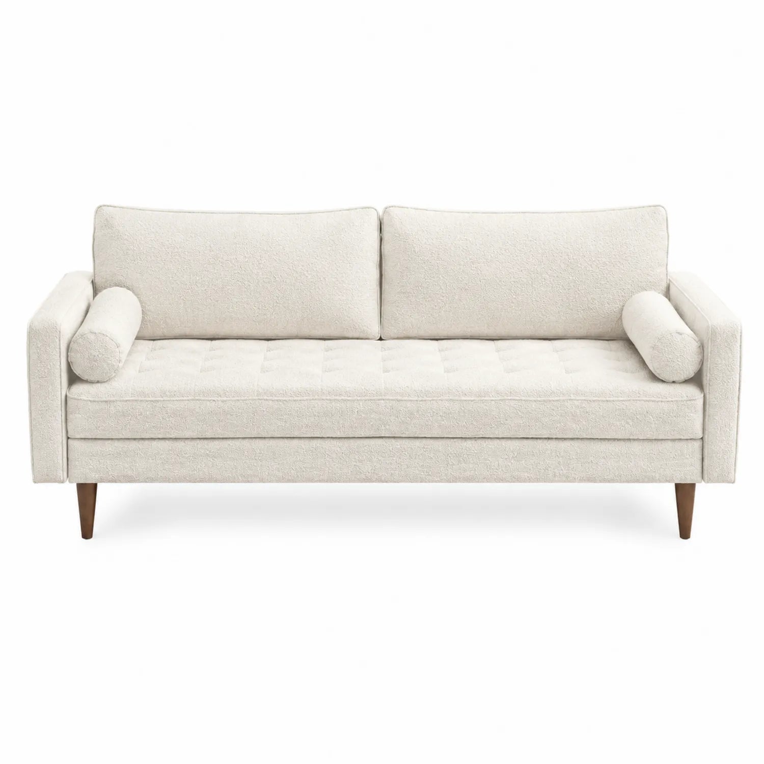 Dreisitzer Sofa Stoff Beige mit Kissen 200cm