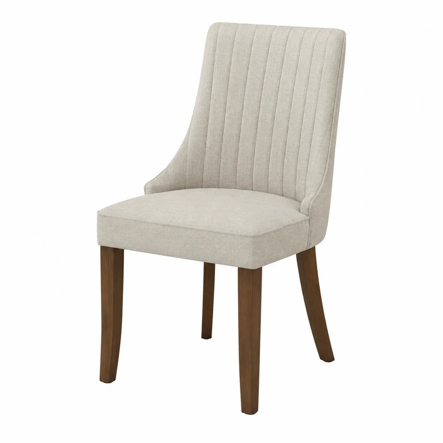 Esszimmerstuhl Stoff mit Walnussholzbeinen, Beige