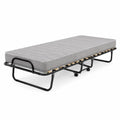 Klappbett aus Metall mit Schaumstoffmatratze Grau 90x190 cm