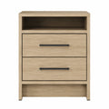 Nachttisch Spanplatte mit 2 Schubladen Eiche 60x40x70cm