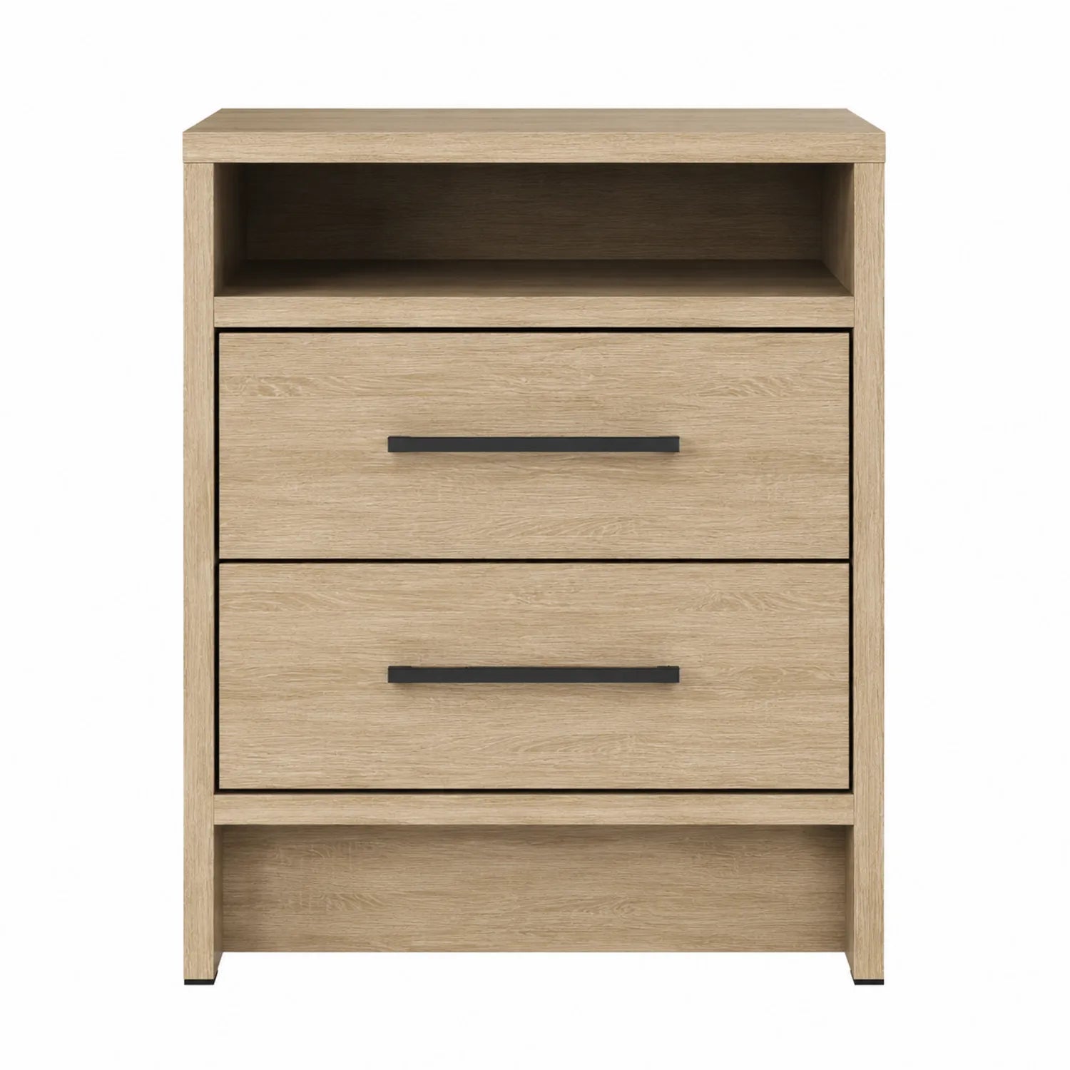 Nachttisch Spanplatte mit 2 Schubladen Eiche 60x40x70cm