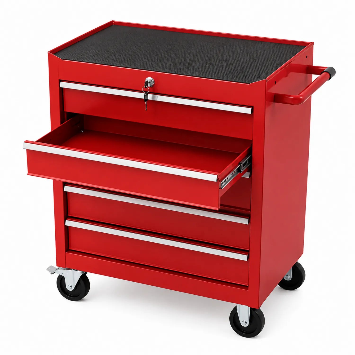 Metall Werkzeugwagen mit Schubladen Rot 70x35x75 cm