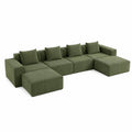Modulares Sofa Set Kordstoff Olivgrün L-Form 300x95x70 cm